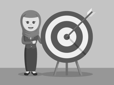 siyah ve beyaz Arap iş kadınları hedef siyah ve beyaz ok stili üzerinde memnun