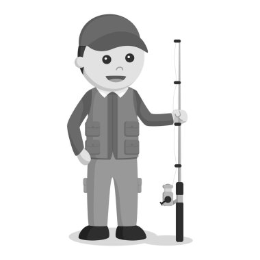 kova balık siyah beyaz tarzı tam tutan balıkçı