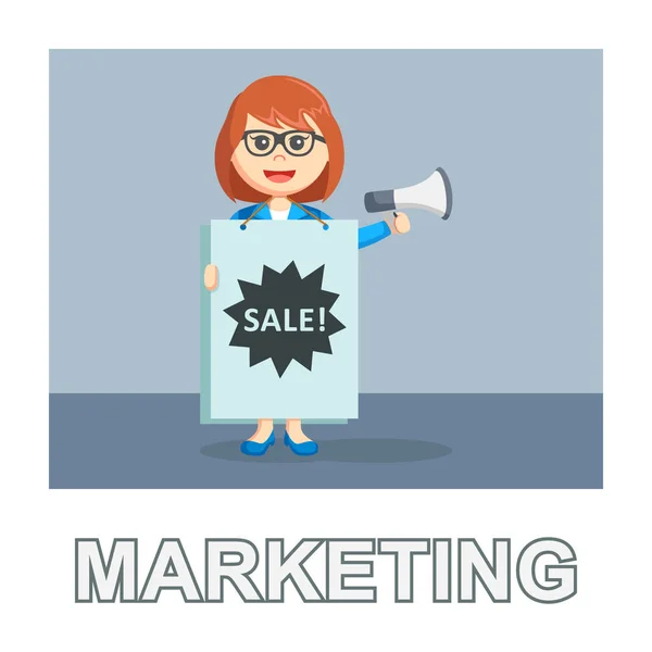 Empresária Marketing Foto Texto Estilo —  Vetores de Stock