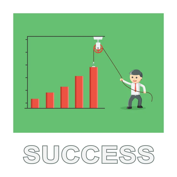 Businessman Drawing Graph Trunk Rises Success Photo Text — Stock Vector