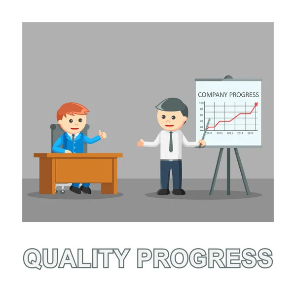 Business Man Quality Progress Фото Стиль — стоковый вектор