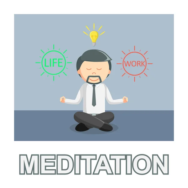 Стиль Медитации Бизнесмена Фото Текст — стоковый вектор