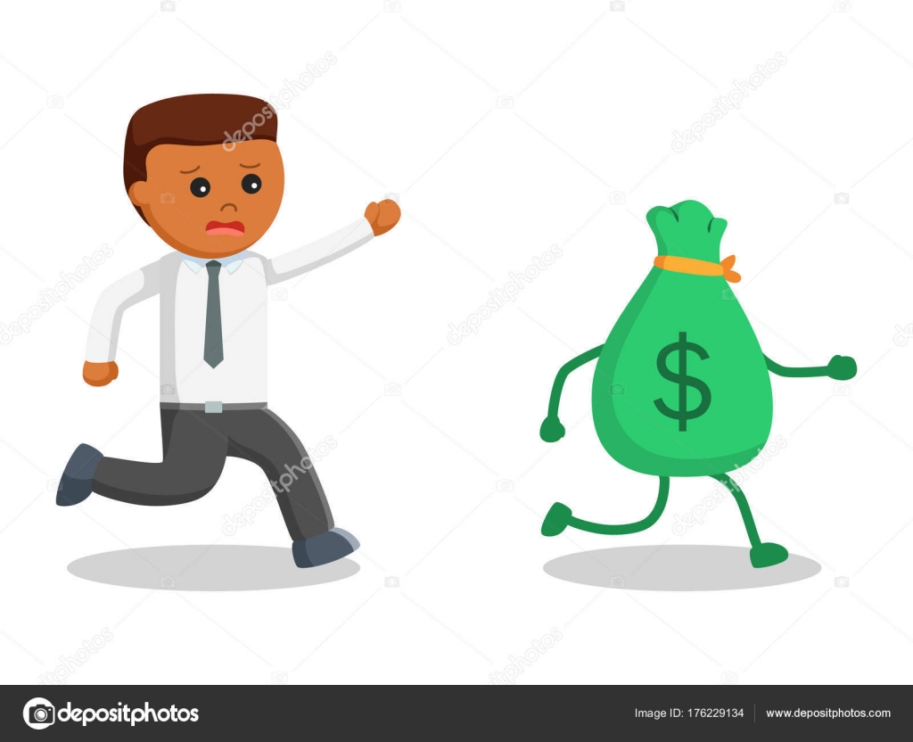 African Business Man Chasing Money Stock Vector by redrockerz99