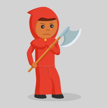 büyük balta ile Afrika kırmızı keşiş