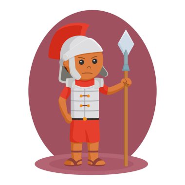 Afrika gladyatör mızrağı ile