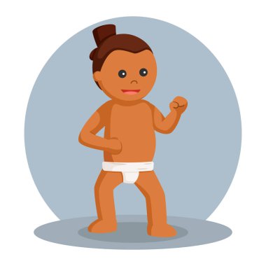 Afrika sumo güreşçisi mücadele poz