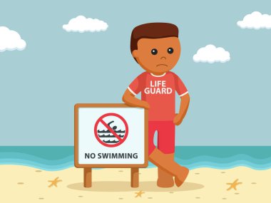 hiçbir Yüzme işareti ile Afrika cankurtaran