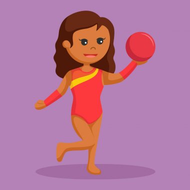 Afrikalı kadın ile topu jimnastik