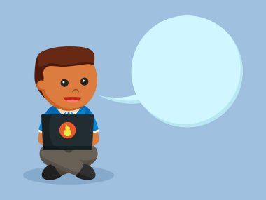 Afrikalı Çocuk Laptop belirtme çizgisi ile oynamak