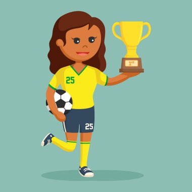 Afrika Futbol topu oyuncu kız kupa ile