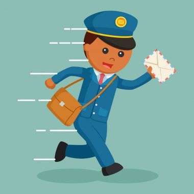 Afrika postacı çalışan teslim mektup