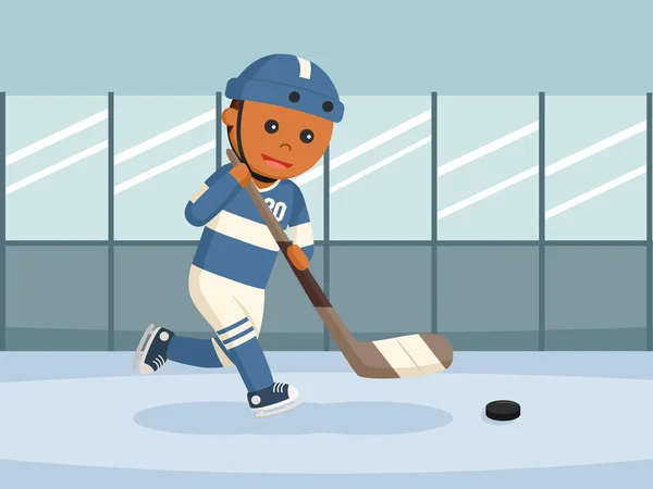 Joueur Hockey Africain Dans Stade — Image vectorielle