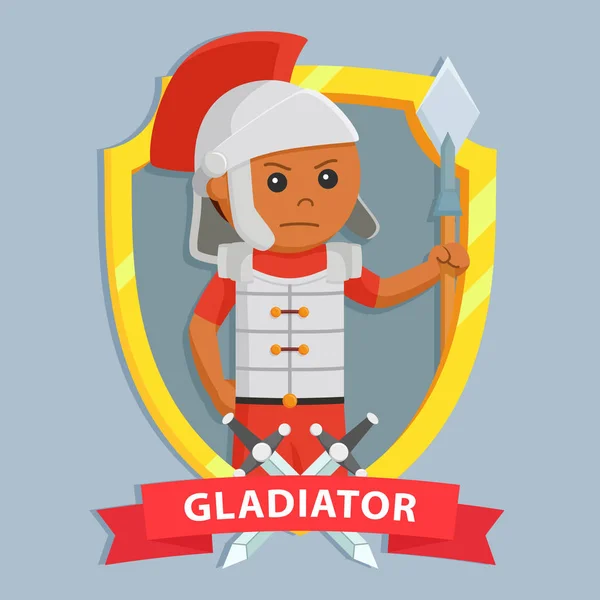 Africké Gladiátor Zlatý Emblém — Stockový vektor