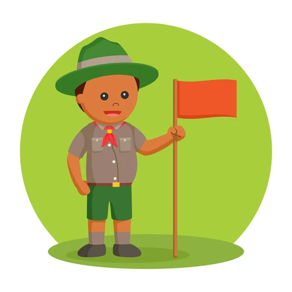 Africké Tuku Scout Boy Oranžový Příznak — Stockový vektor