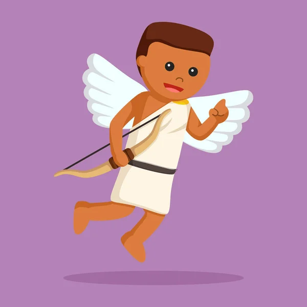 Cupidon Africain Avec Arc — Image vectorielle