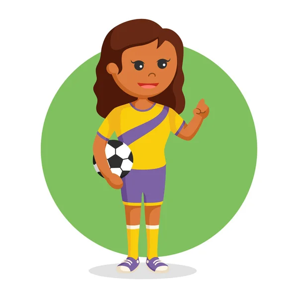 African Soccer Ball Player Girl — Stock Vector