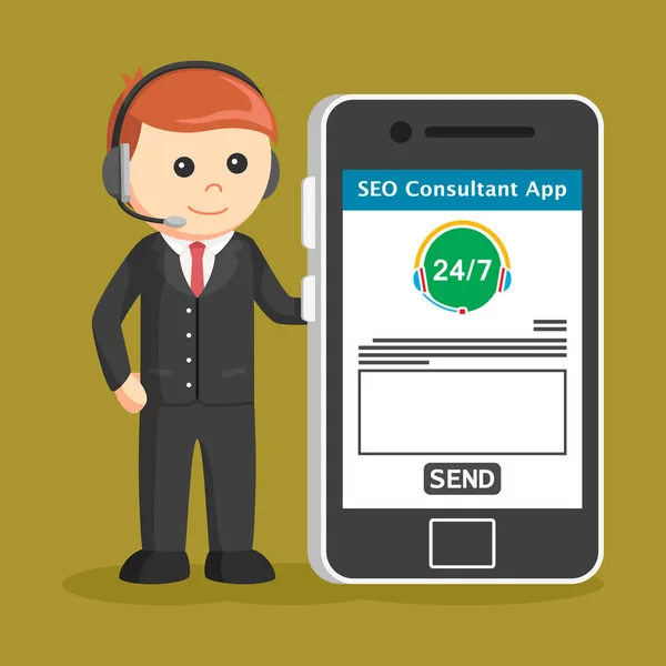 Seo Konsultant Smartphone — Wektor stockowy