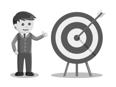 işadamı hedef siyah beyaz stil üzerinde mutlu