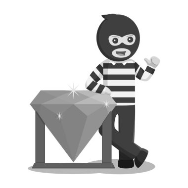 büyük bir siyah ve Beyaz elmas tarzı duran hırsız