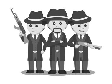 Mafya patronu onun mürettebatı siyah beyaz tarzı ile