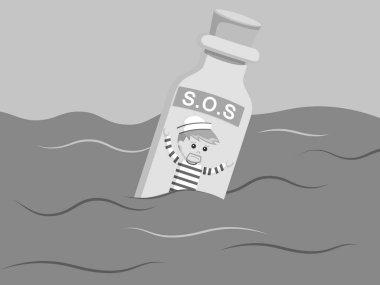 denizci tuzak sos şişesi siyah beyaz tarzı