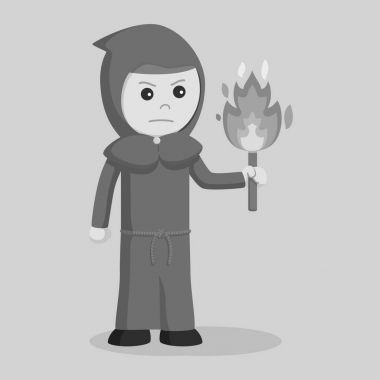 Kırmızı monk meşale siyah beyaz style ile