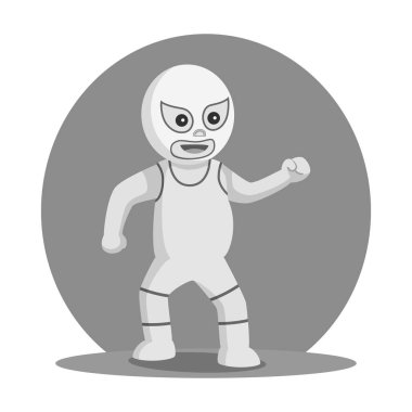 Beyaz lucha libre alay poz siyah beyaz stili