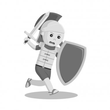 kılıç ve kalkan siyah ve beyaz tarzı ile gladyatör