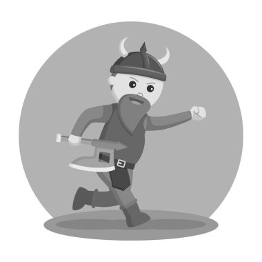 onun silah siyah beyaz tarzı ile çalışan cüce savaşçı