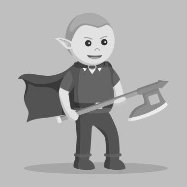 balta resimde siyah ve beyaz tasarım stili wielding elf