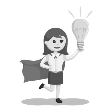 Süper office kız dev ampul siyah beyaz style ile