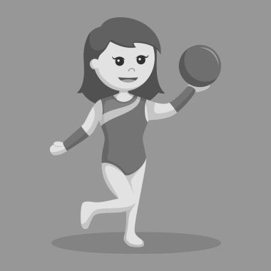 kadın topu siyah beyaz syle ile jimnastik