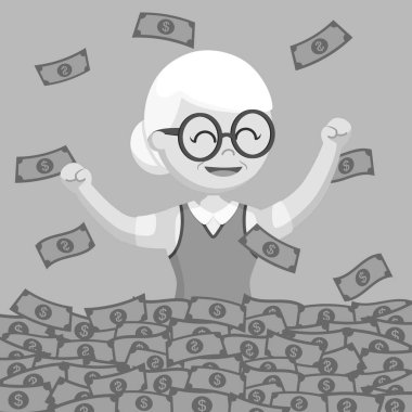 yaşlı kadın onun emekliler para siyah beyaz tarzı zevk