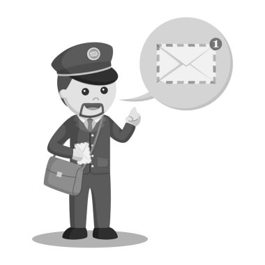 Postacı posta bildirimi belirtme çizgisi siyah beyaz style ile