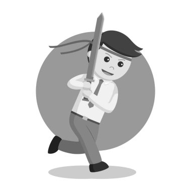 katana siyah beyaz tarzı ile Office savaşçı