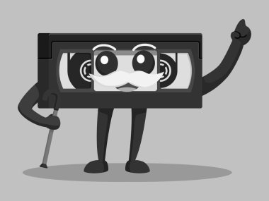 siyah ve beyaz renk stil eski vhs karakter