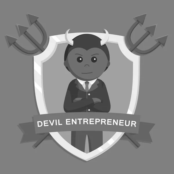 Дьявольский Бизнесмен Черно Белом Стиле — стоковый вектор