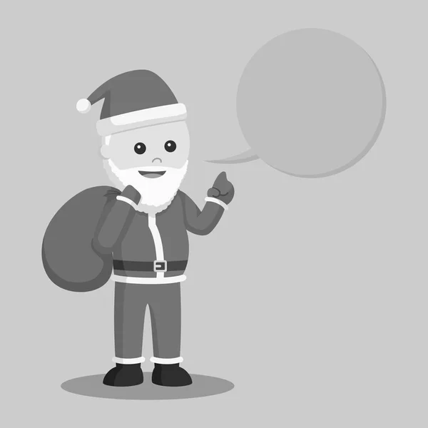 Santa Claus Avec Rappel Style Noir Blanc — Image vectorielle