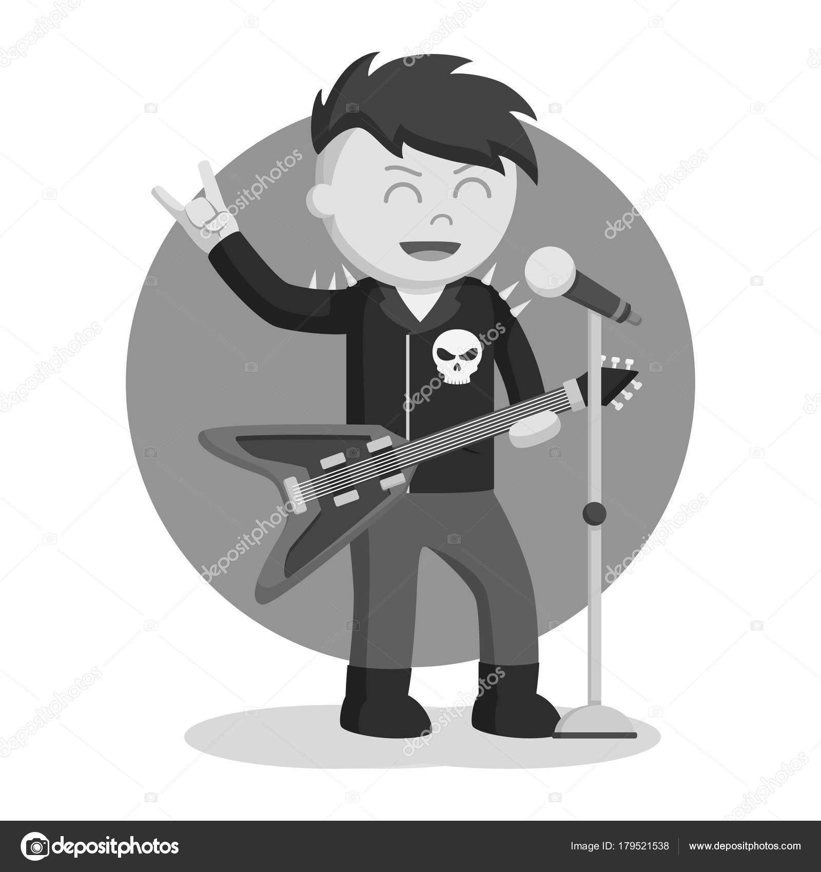 Retro Singer Man Black White Style Stock Vector C Redrockerz99