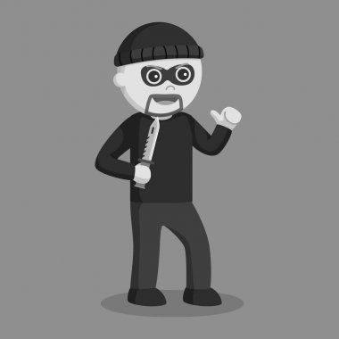 adam hırsız siyah beyaz bıçak tarzı ile