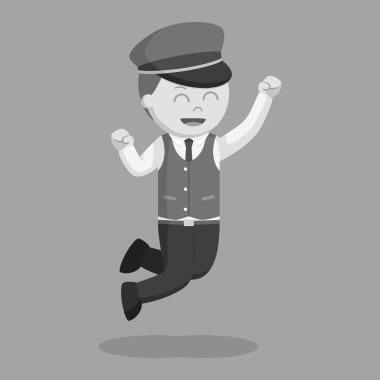 erkek uşak exictedly siyah ve beyaz tarzı atlama