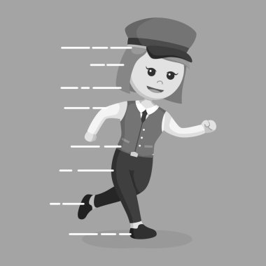 Bayan Vale illüstrasyon tasarımı siyah ve beyaz çalıştıran