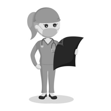 kadın cerrah MRI tarama sonucu siyah beyaz stil arıyorsunuz