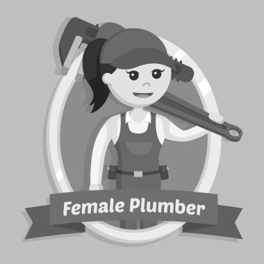 amblemi siyah beyaz tarzı kadın tesisatçı