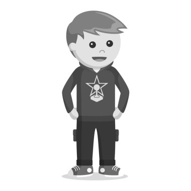 oyun ayakta poz siyah beyaz stili