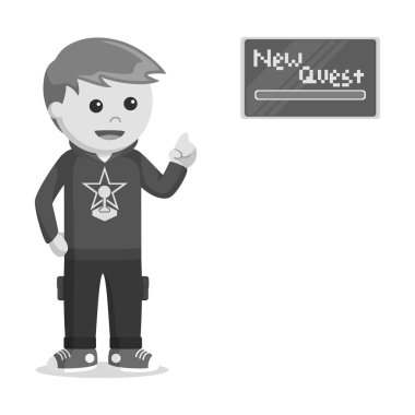 RPG oyun yeni quest siyah beyaz tarzınız var.
