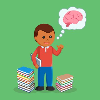 kitap ve beyinle düşünme Afrikalı Çocuk