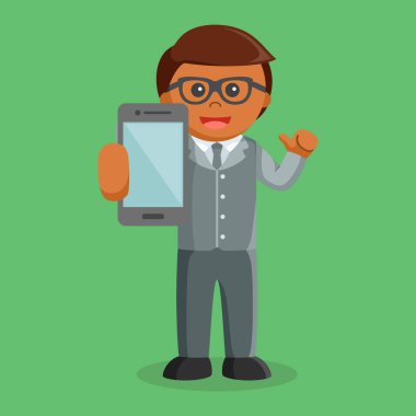 Afrika iş adam gösteren smartphone