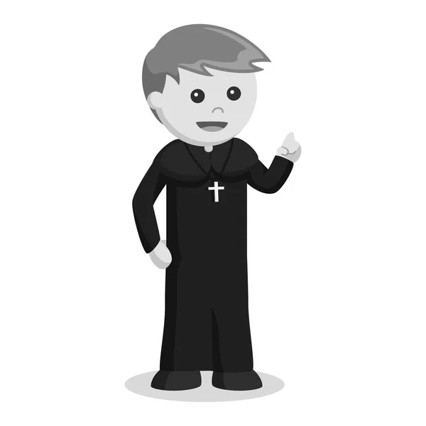 Diseño Ilustración Color Sacerdote Estilo Blanco Negro — Vector de stock