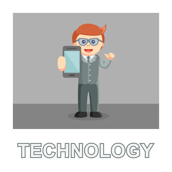 Businessman Technology Photo Text Style — Stock Vector